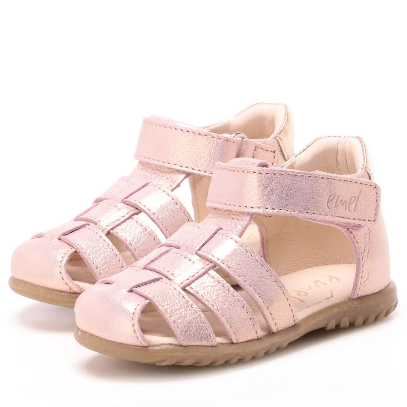 (1078A-1) Emel Gold pink shiny sandals