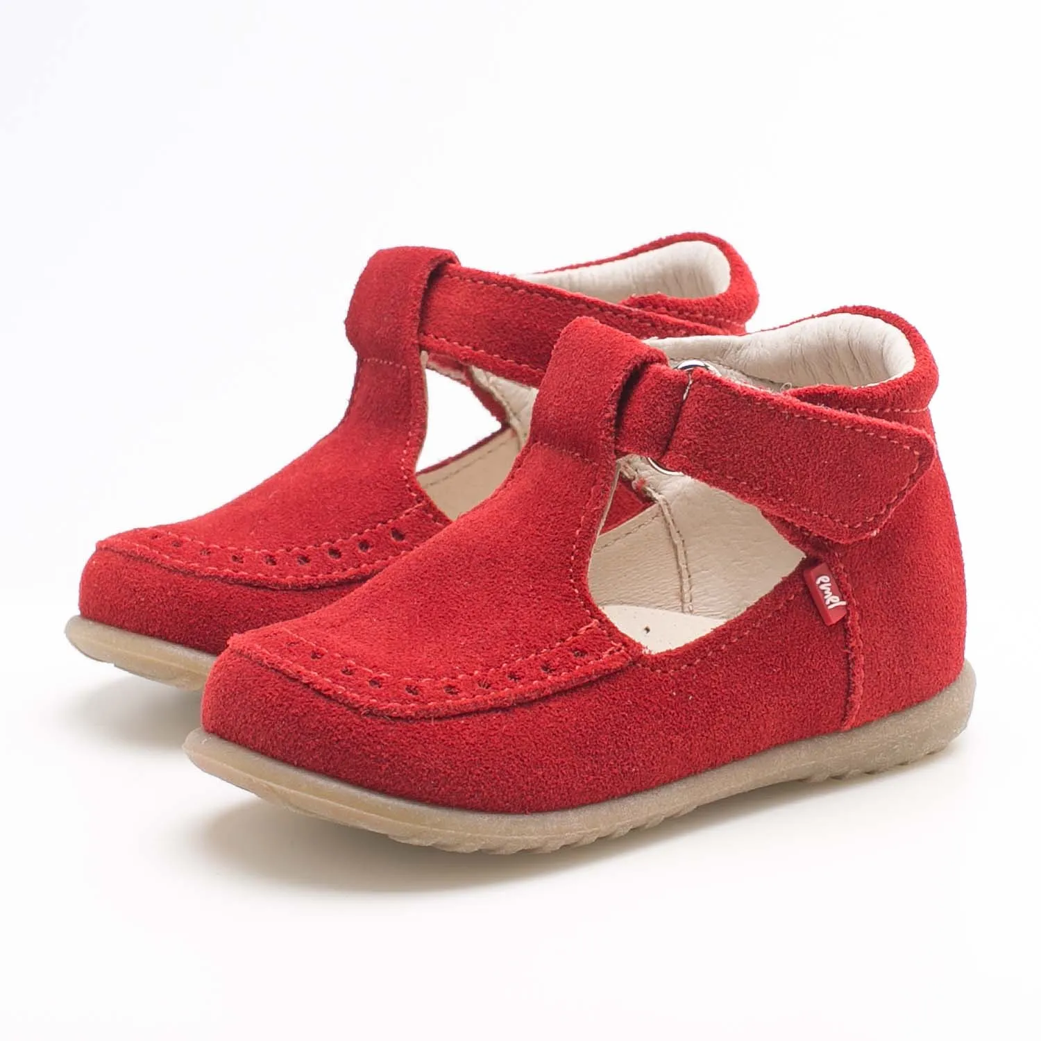 (1490B-1) Red Velour Half-Open Shoes