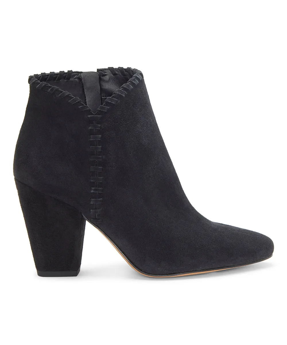 1.State MYLO Womens Boot Black Suede Block Heel Round Toe Designer Ankle Booties