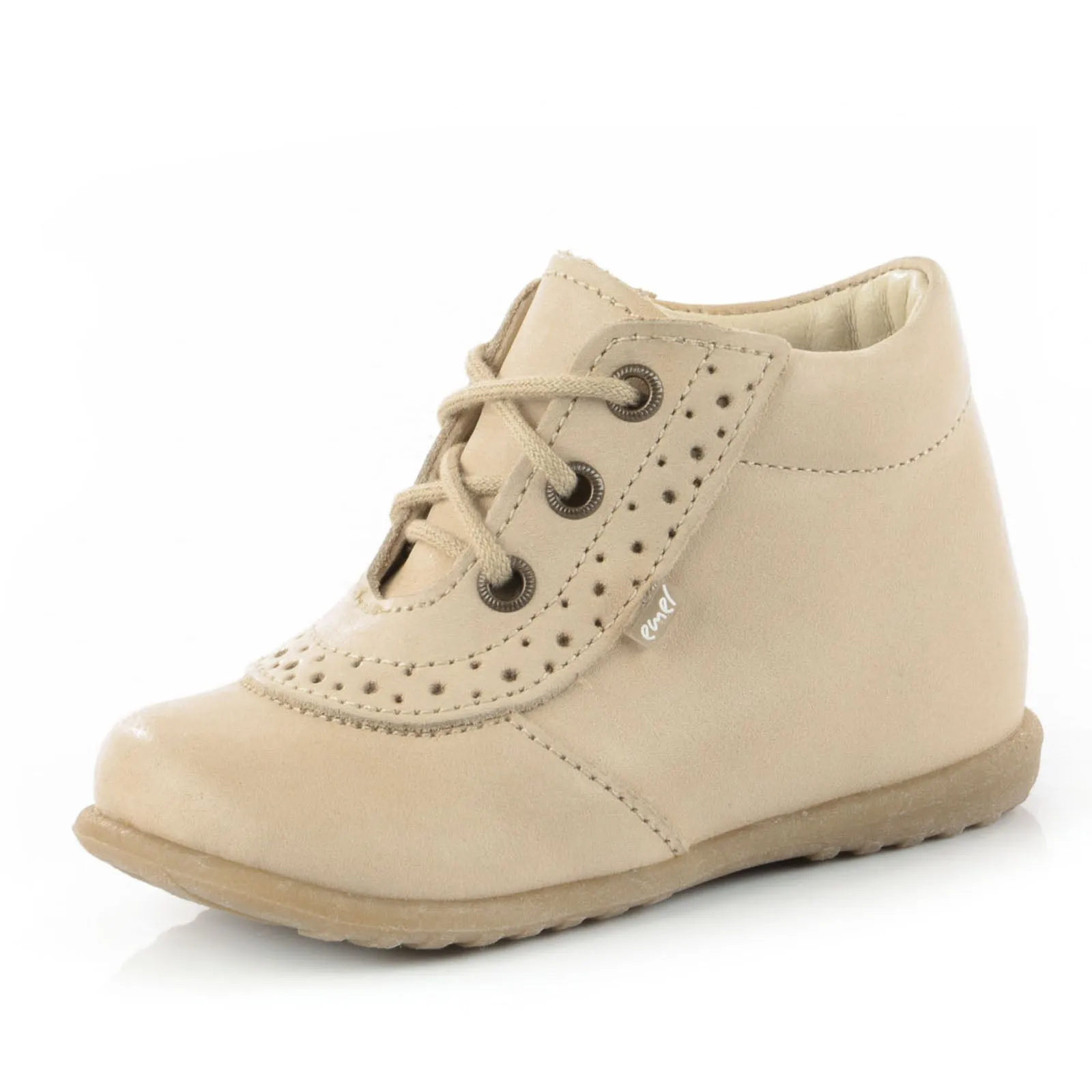 (716-8) Emel Lace Up First Shoes beige