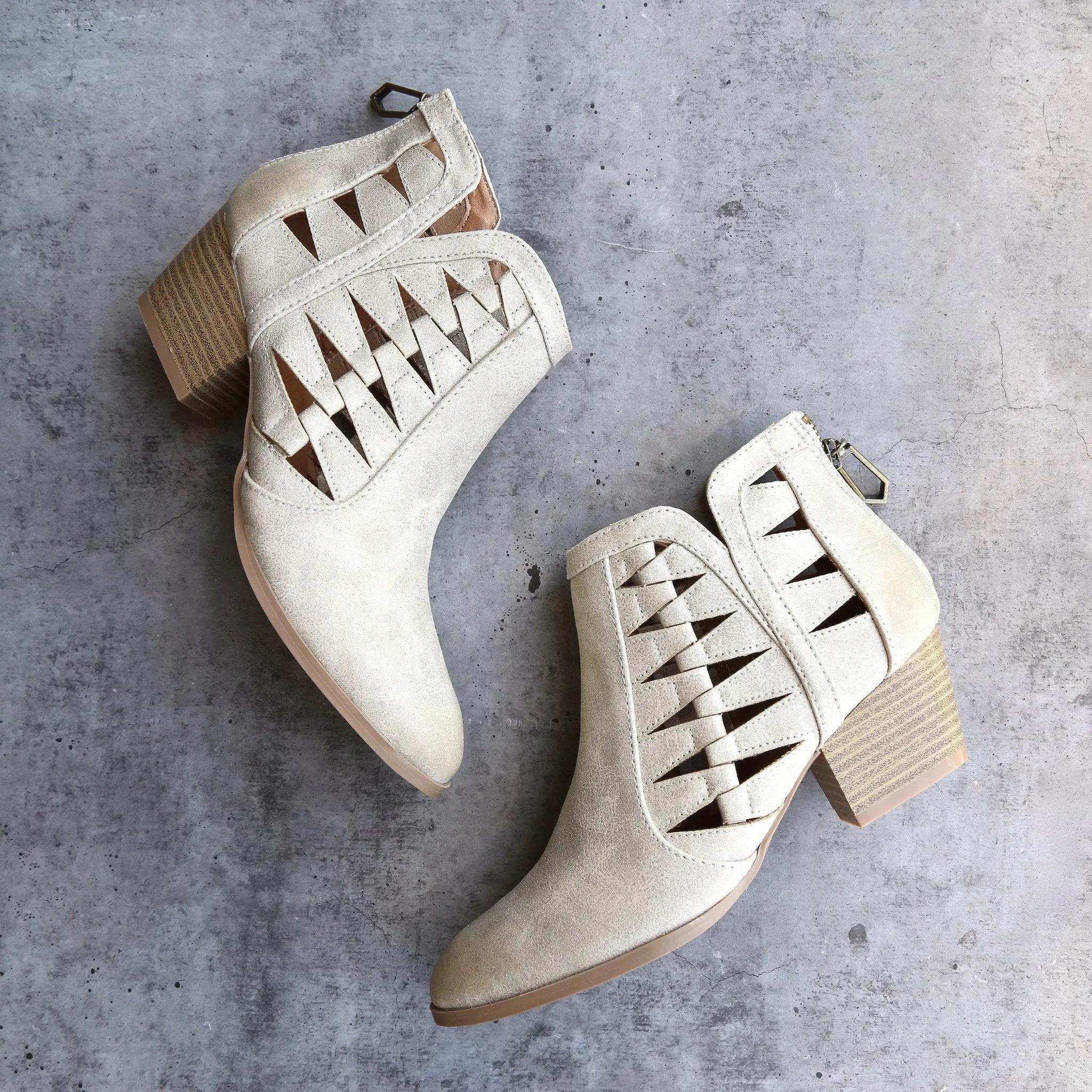 Alesso Chunky Stacked Heel Cut Out Bootie in More Colors