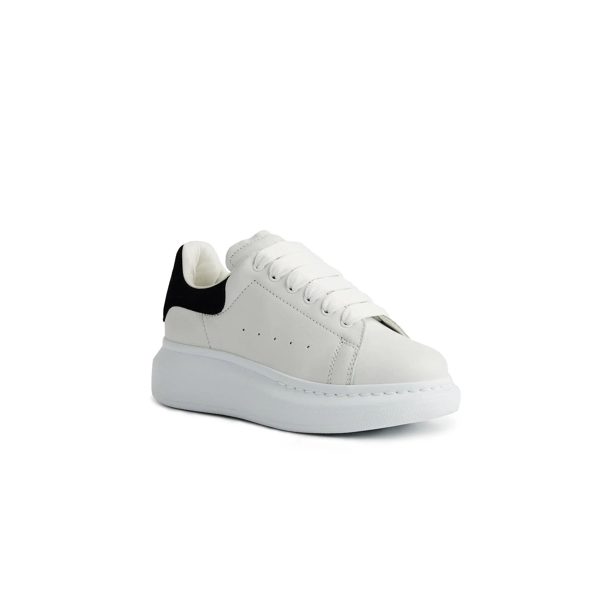 Alexander Mcqueen Kids Raised Sole White Black Suede Sneaker