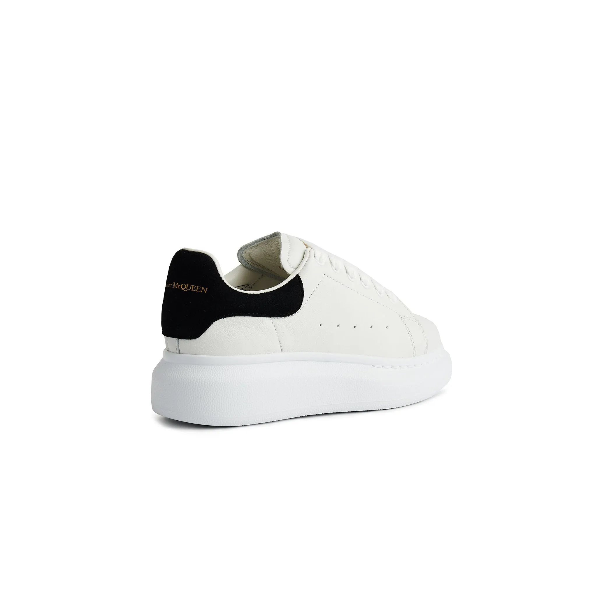 Alexander Mcqueen Kids Raised Sole White Black Suede Sneaker