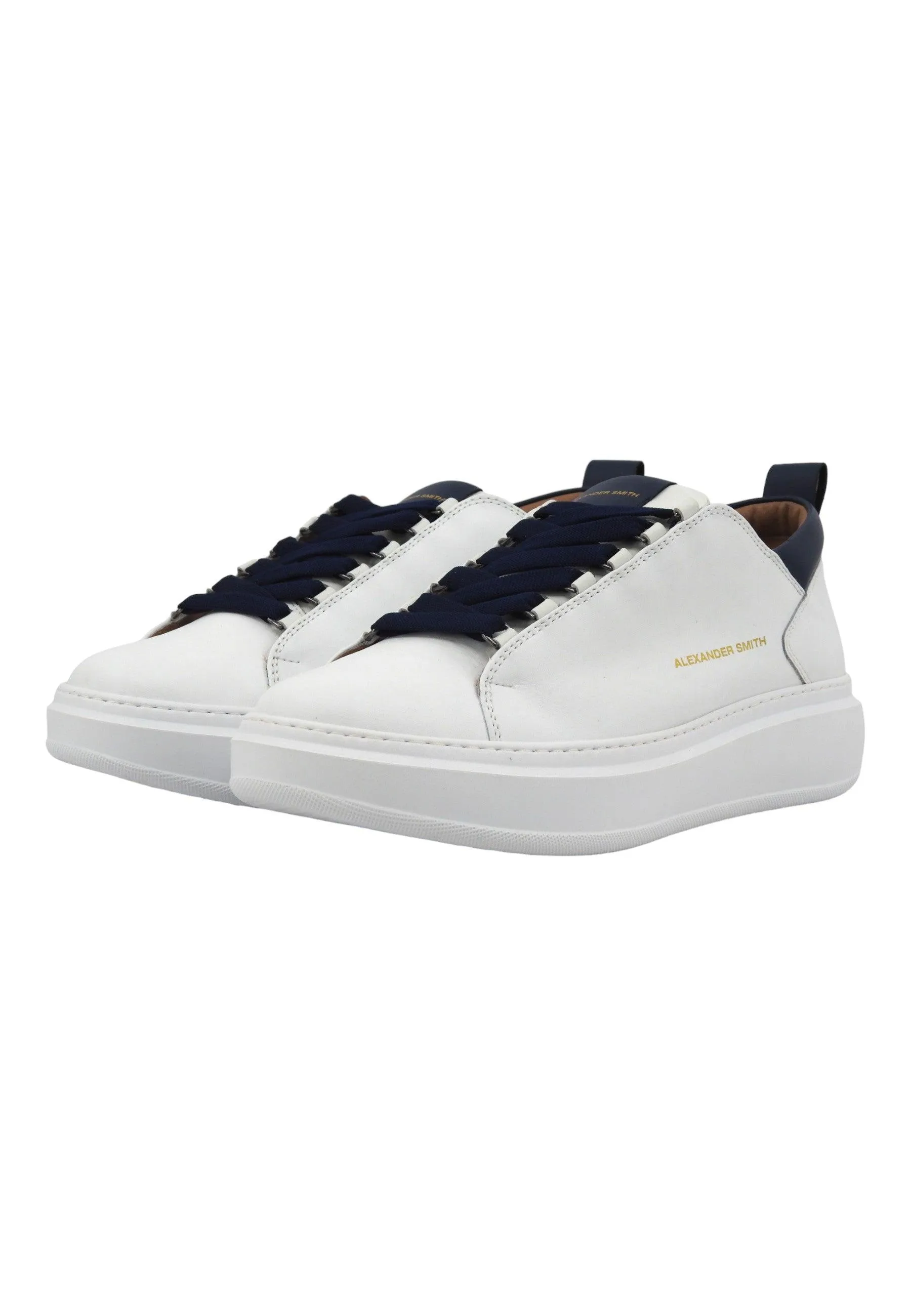 ALEXANDER SMITH Wembley Sneaker Uomo White Blue WYM2260