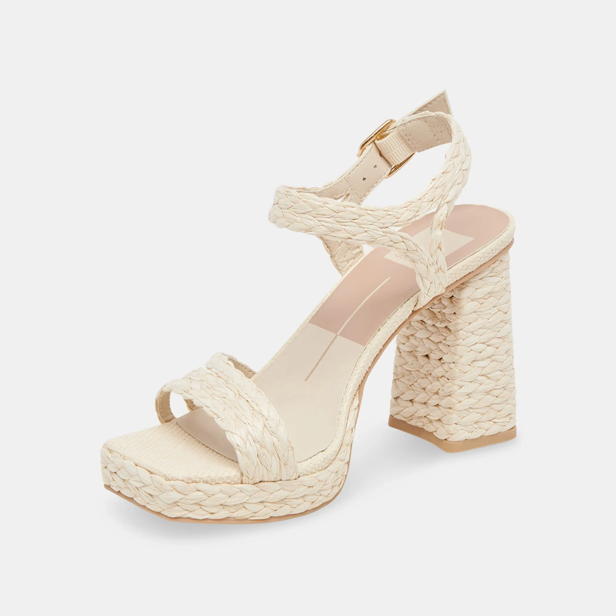 ALYSIA HEELS IVORY RAFFIA