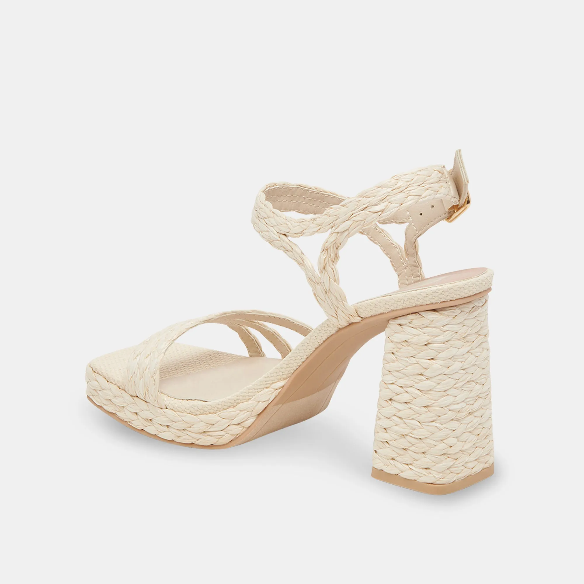 ALYSIA HEELS IVORY RAFFIA