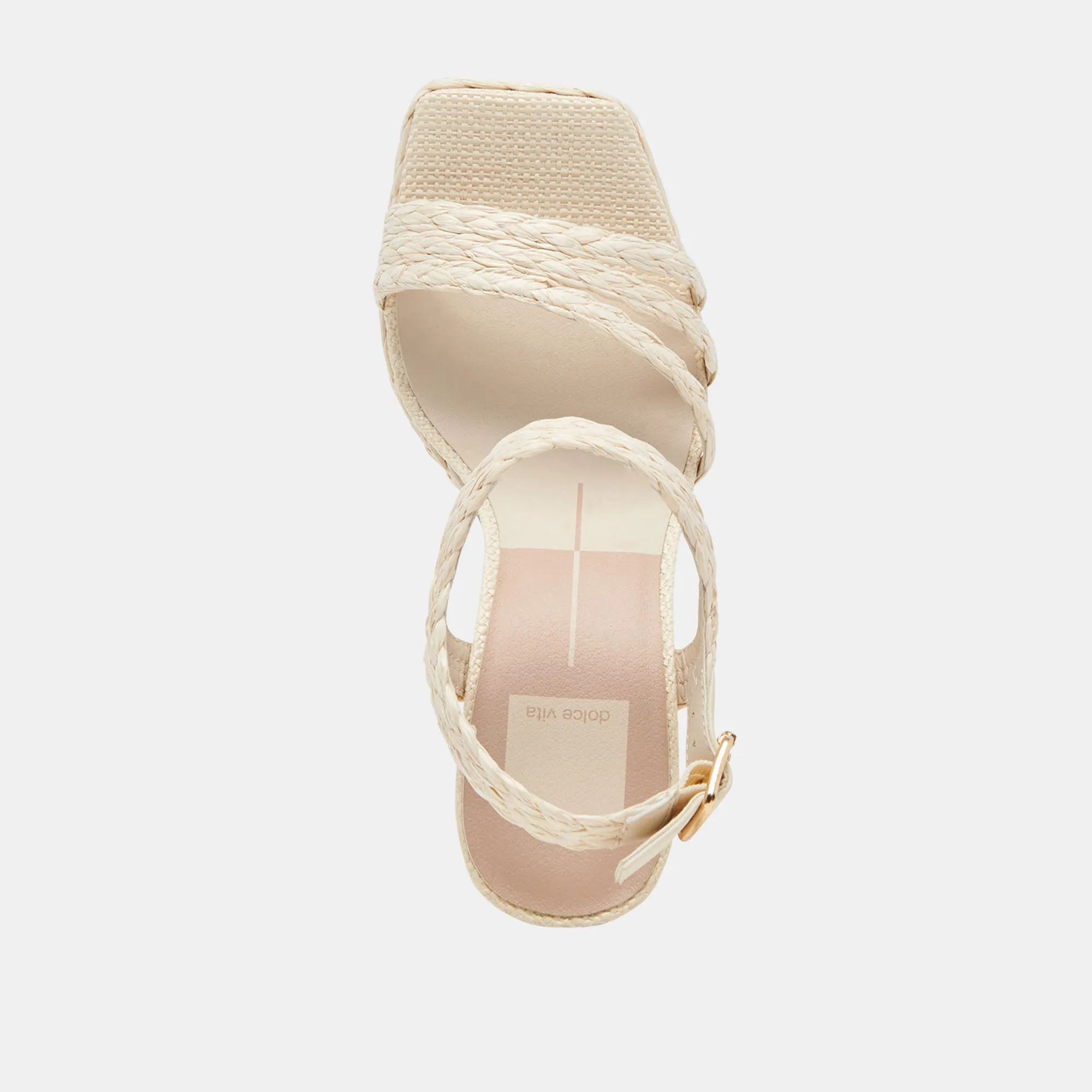 ALYSIA HEELS IVORY RAFFIA