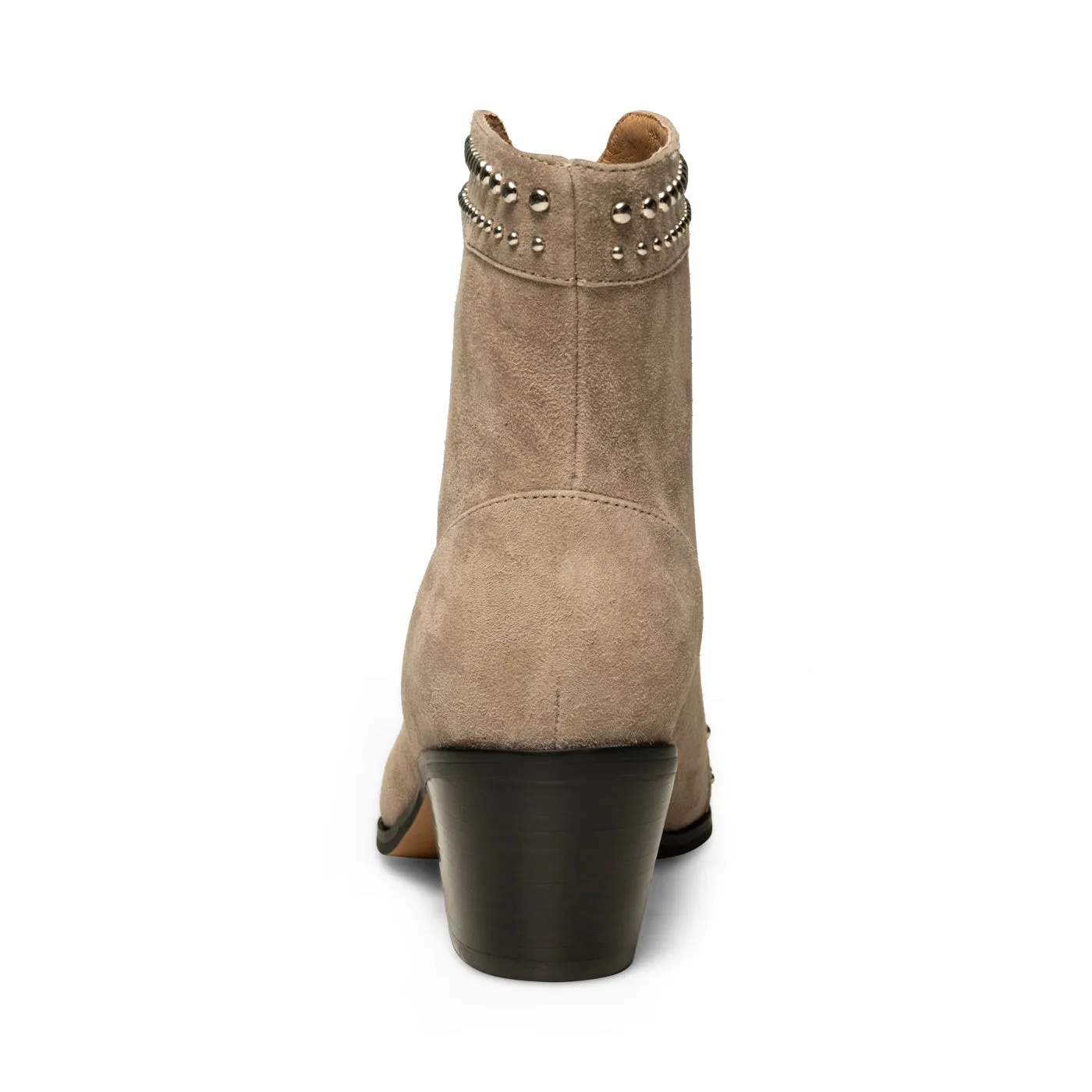 Annika western stud ruskind - TAUPE