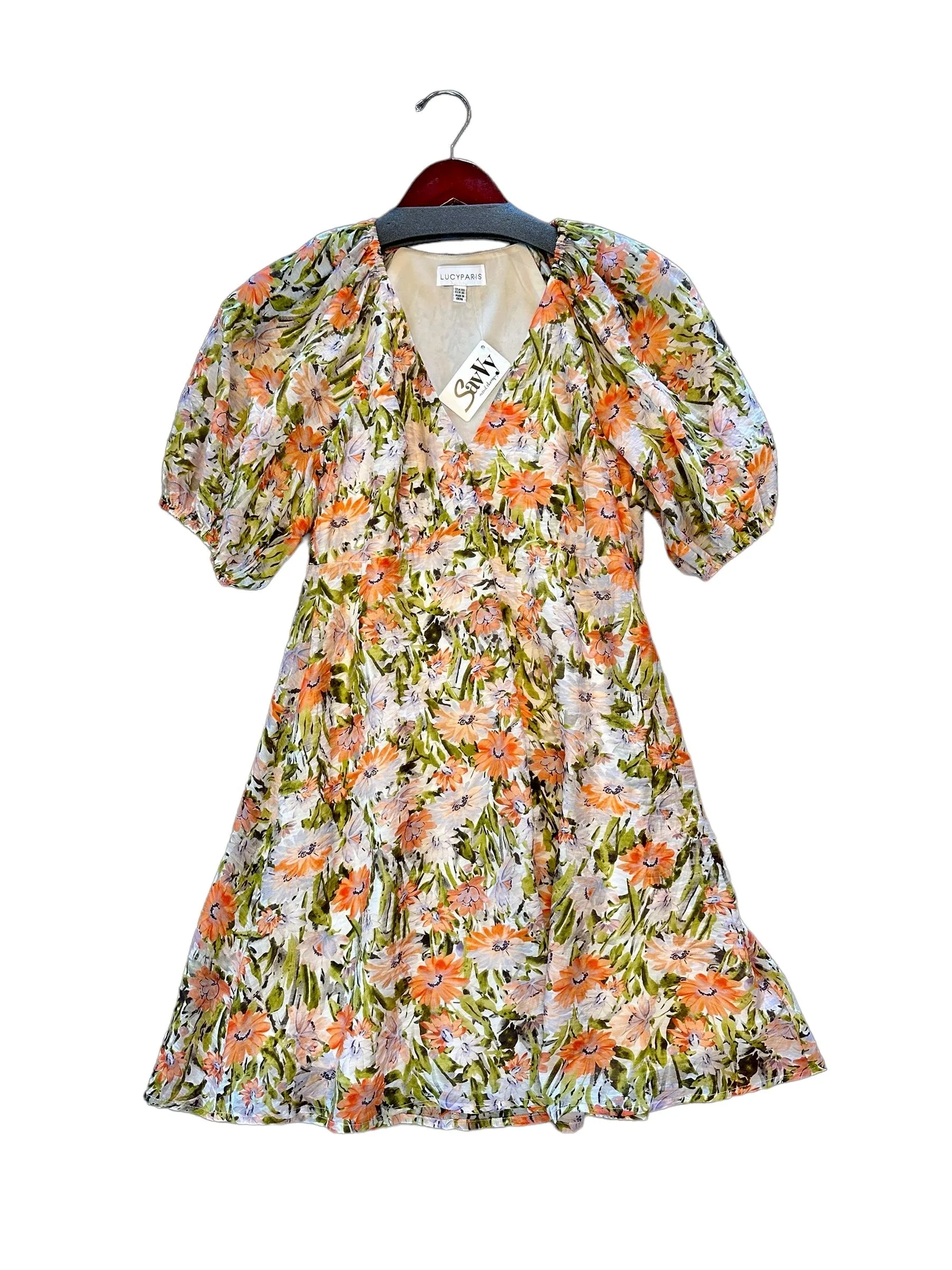 Azalea Mini Dress in orange floral by Lucy Paris