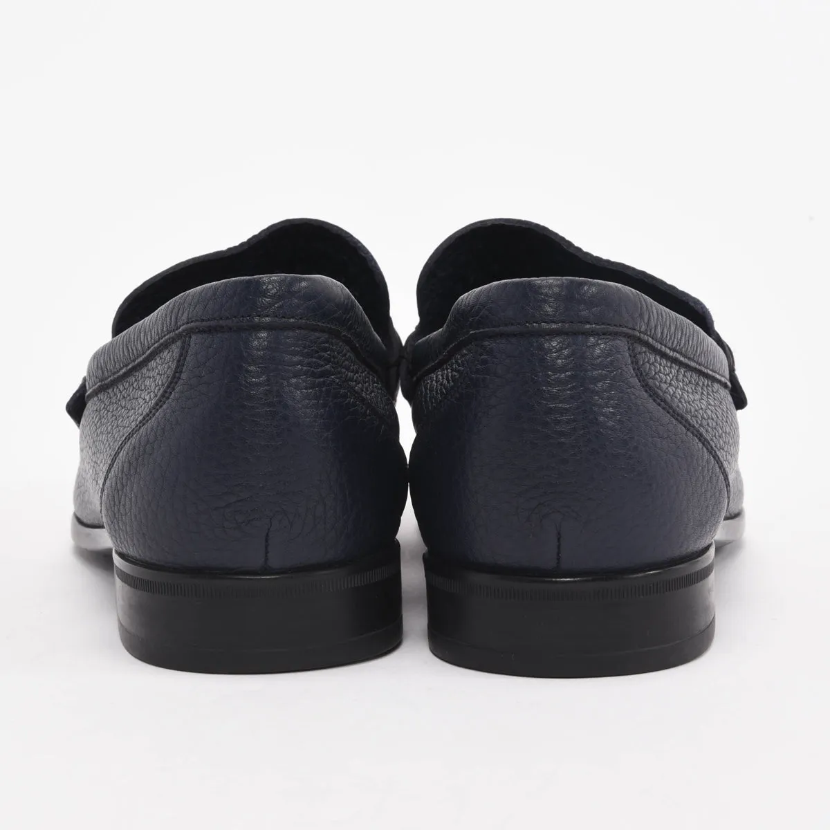 Bally Navy Grained Calfskin Tesly Loafers 8