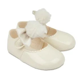 Baypods Girls Ivory Pom Pom Soft Shoes