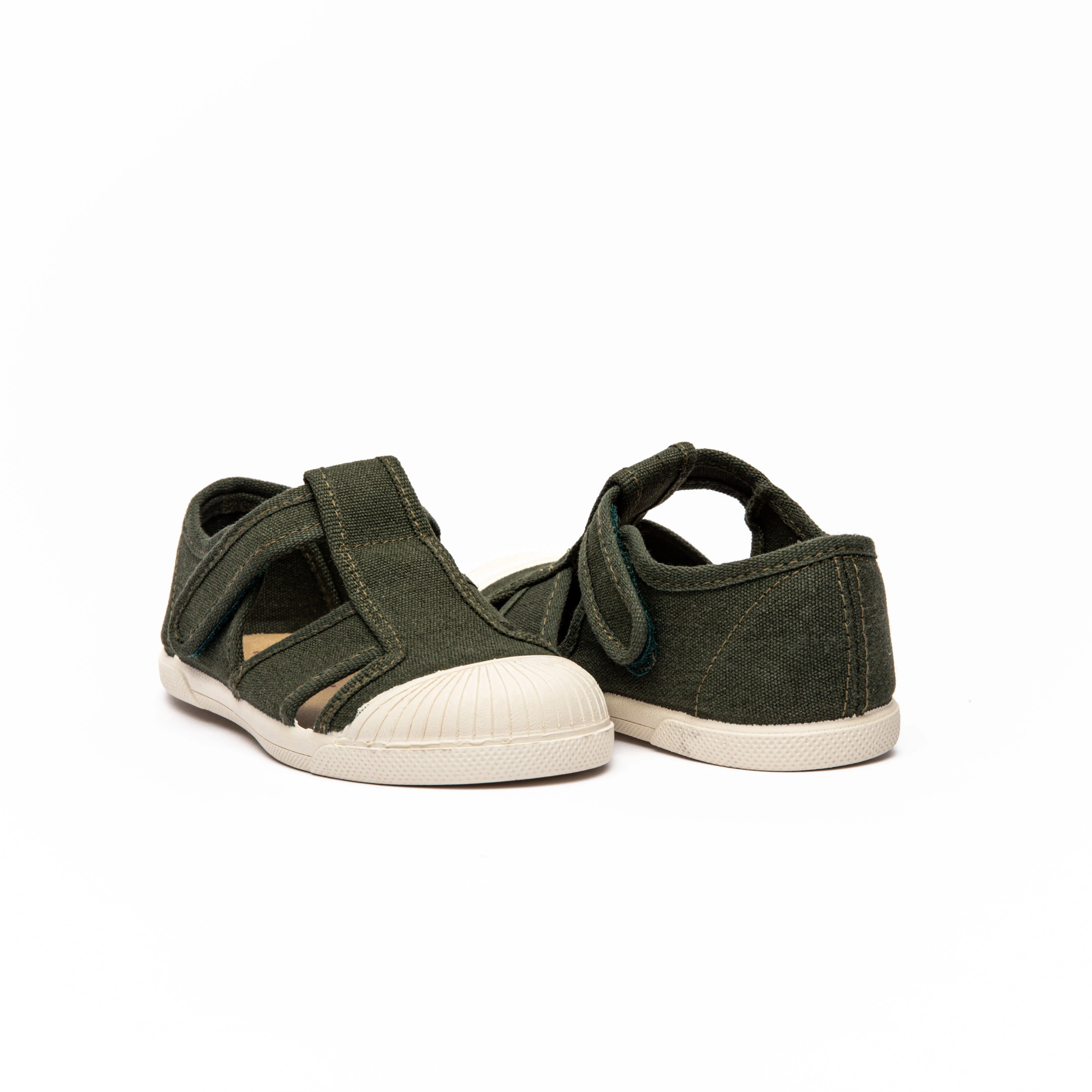 Canvas Captoe Sandal in Green