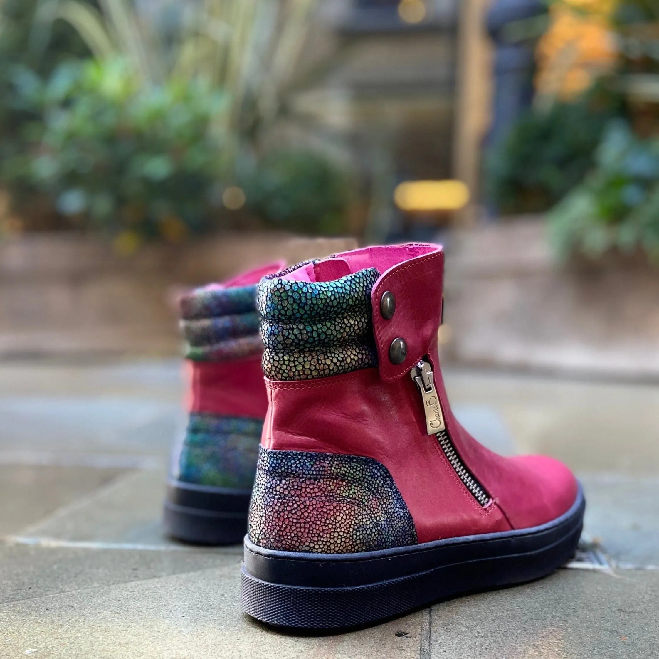 Chat -Red Multi ankle boot