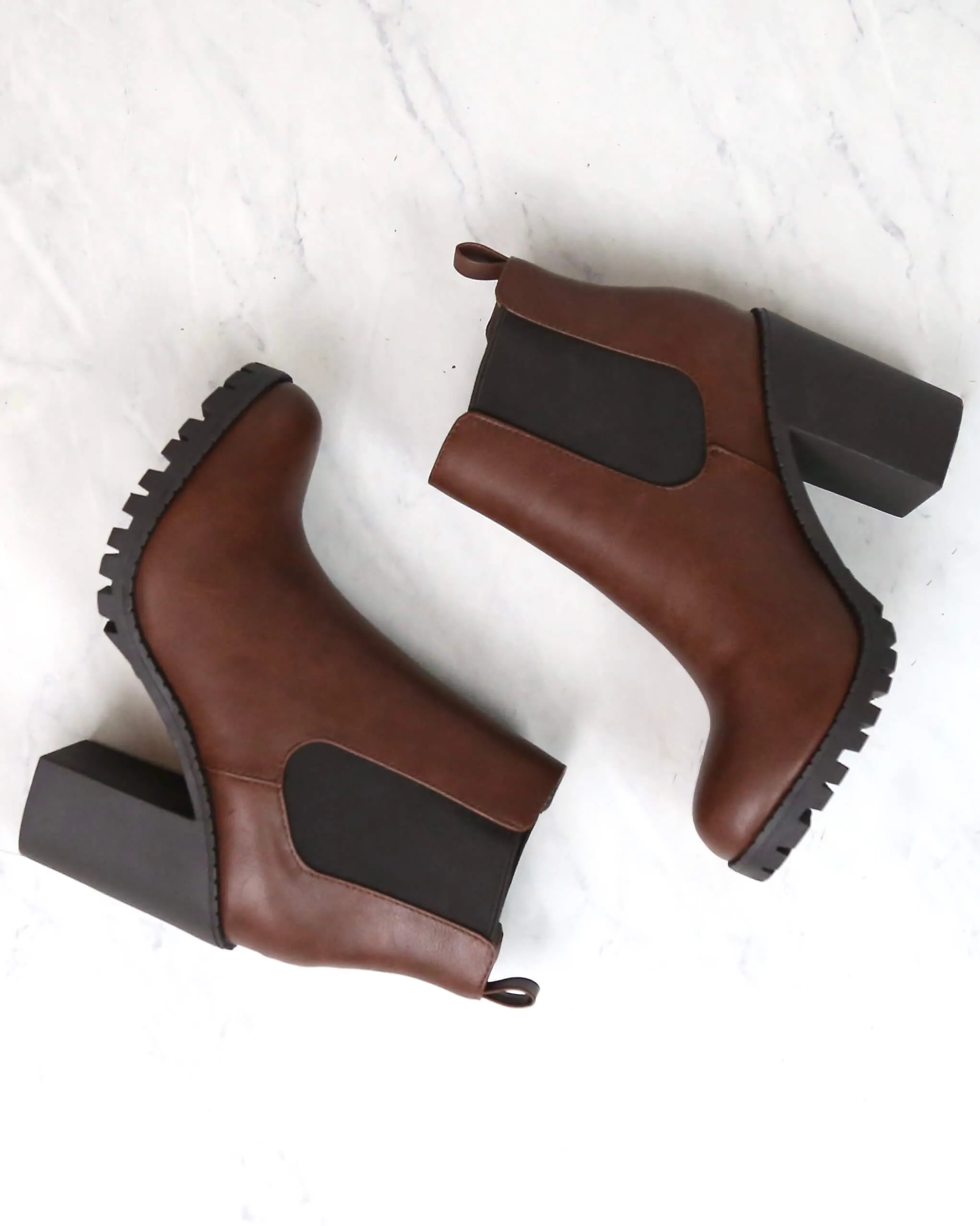 Chunky Heel Chelsea Booties - More Colors