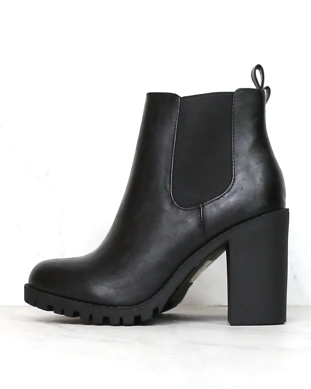 Chunky Heel Chelsea Booties - More Colors