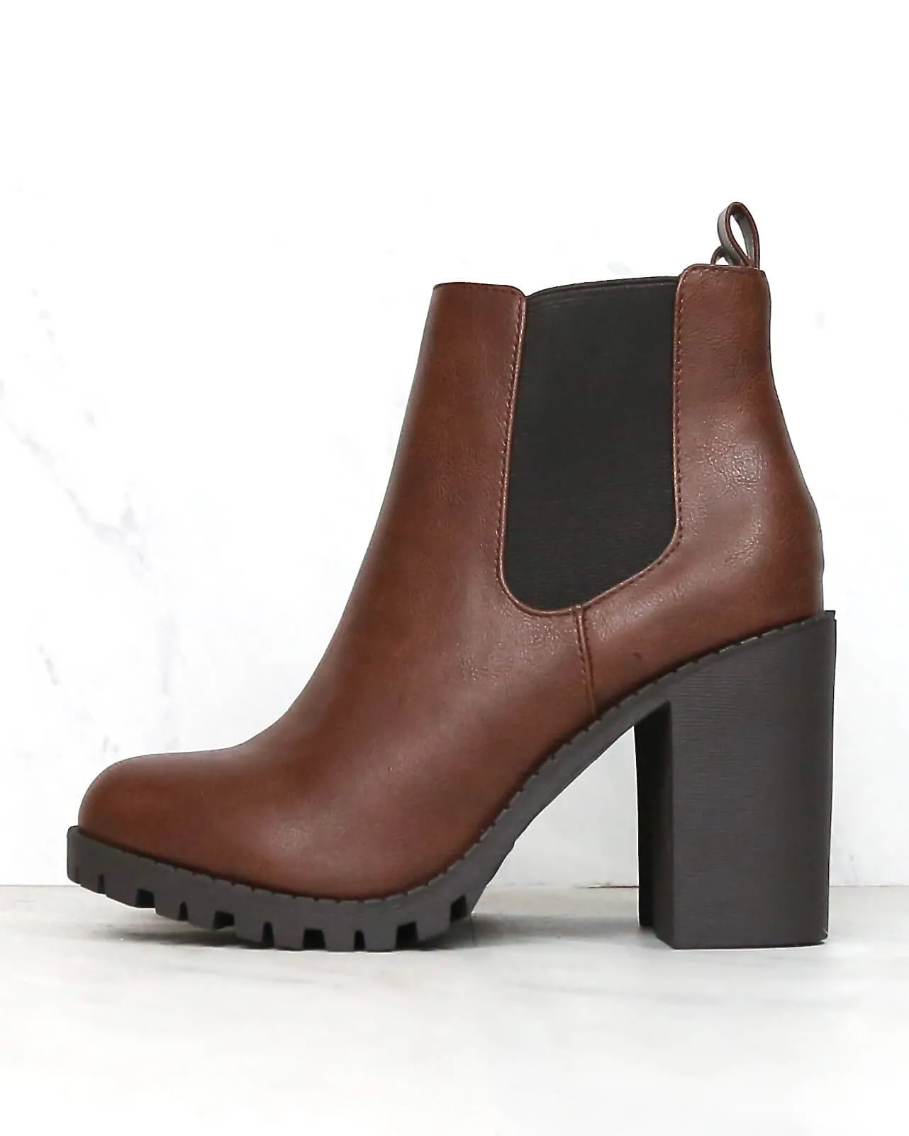 Chunky Heel Chelsea Booties - More Colors