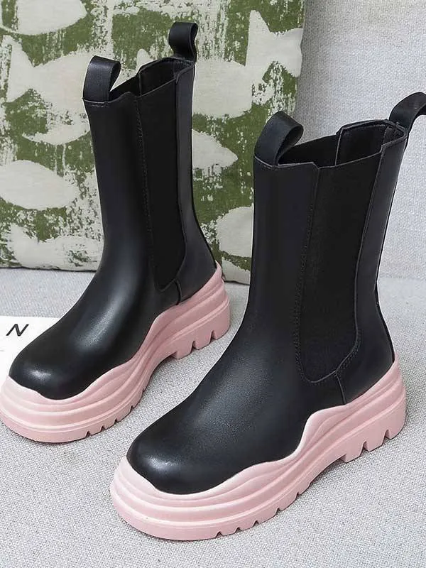 Chunky Soled Flatform Boots