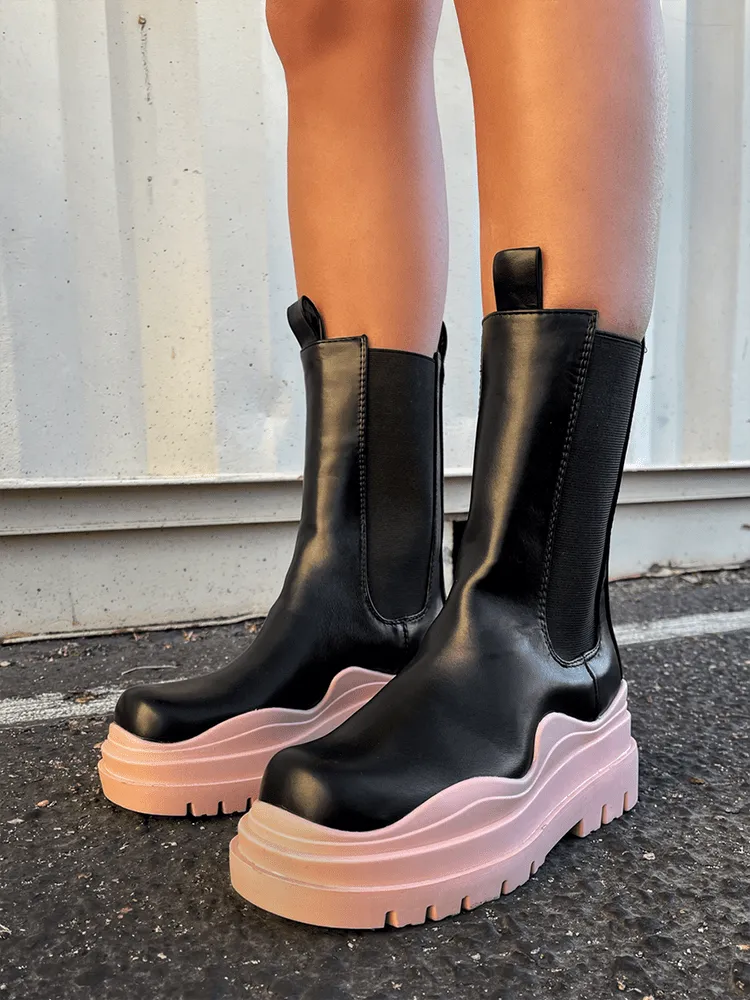 Chunky Soled Flatform Boots