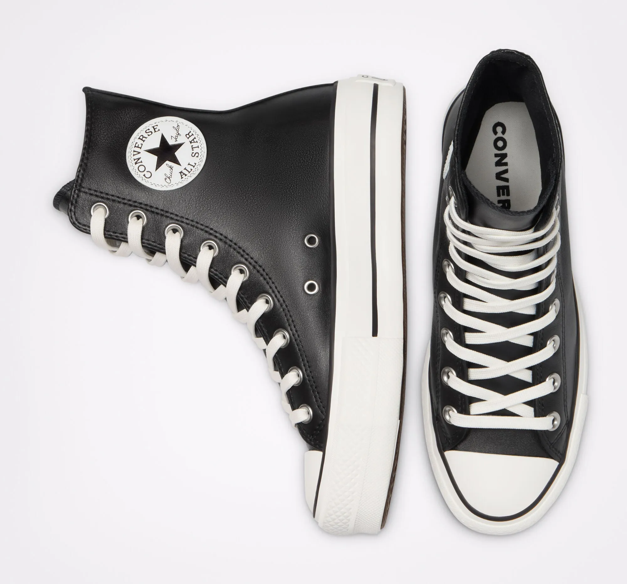 CONVERSE CHUCK PLATEAU EXTRA HIGH LIFT BLACK LEATHER