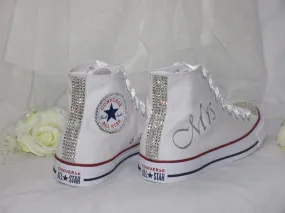 Custom Crystal Hi Top Bridal Converse.