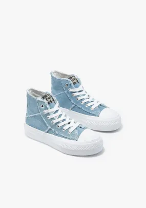 Denim high top sneaker