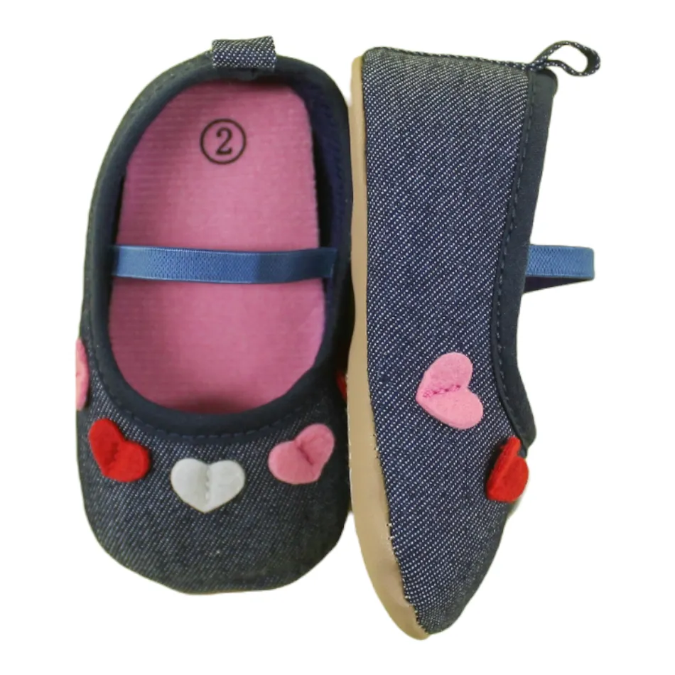 Denim Slip On Shoes (Hearts) - Prewalker