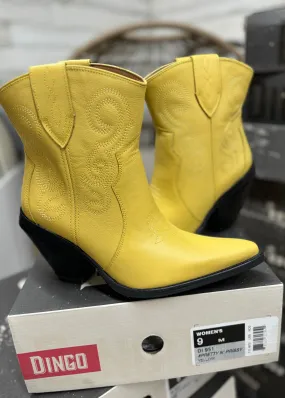 *DISCONTINUED* Dingo | Pretty N Prissy Leather Bootie in Yellow - Last Chance Size 9