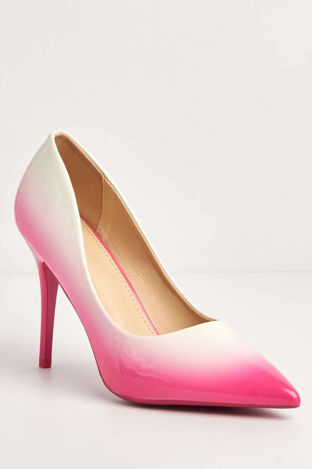 Dua Two Tone Pointed Toe Court Shoes in Pink