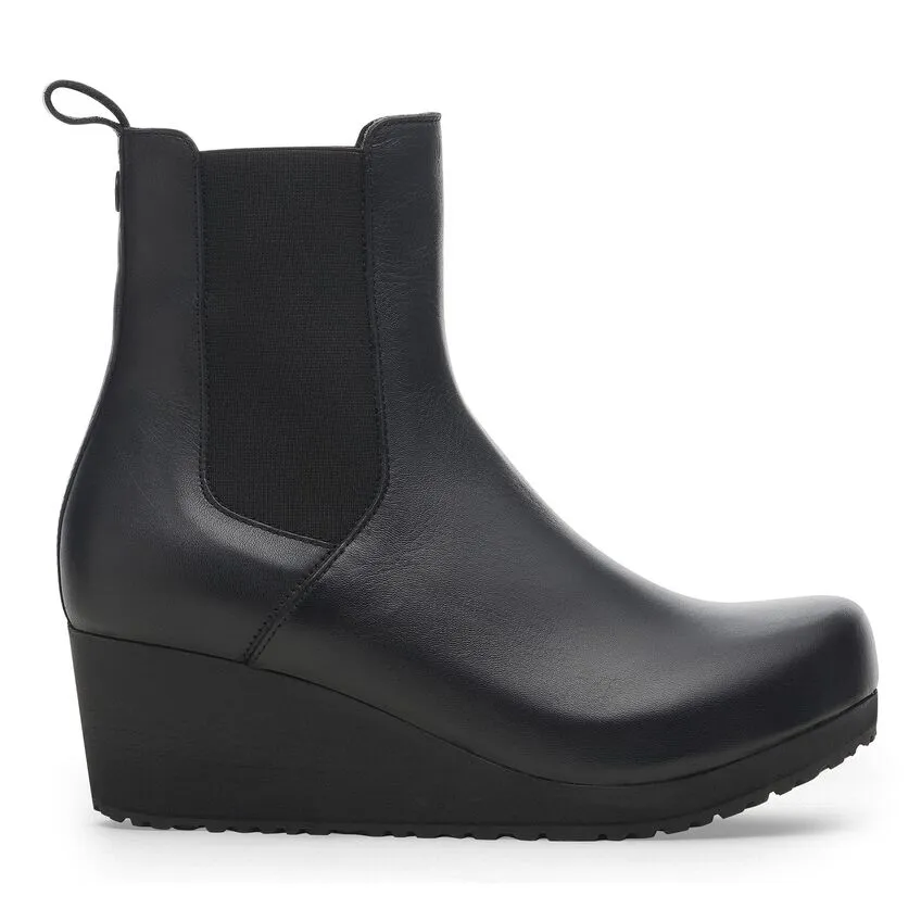 Ebba Wedge Slip On Ankle Boot in Black