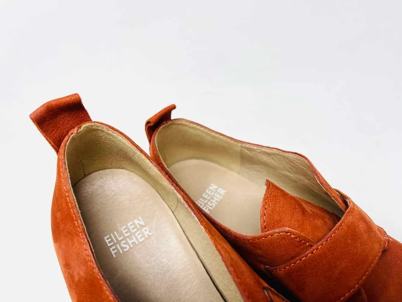 Eileen Fisher Size 7 Rust Wedge Suede Shoes Loafers