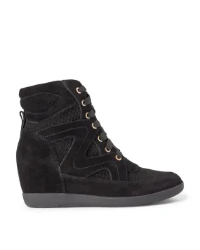 Emmy Lace Ruskinds Sneaker med Kilehæl - BLACK