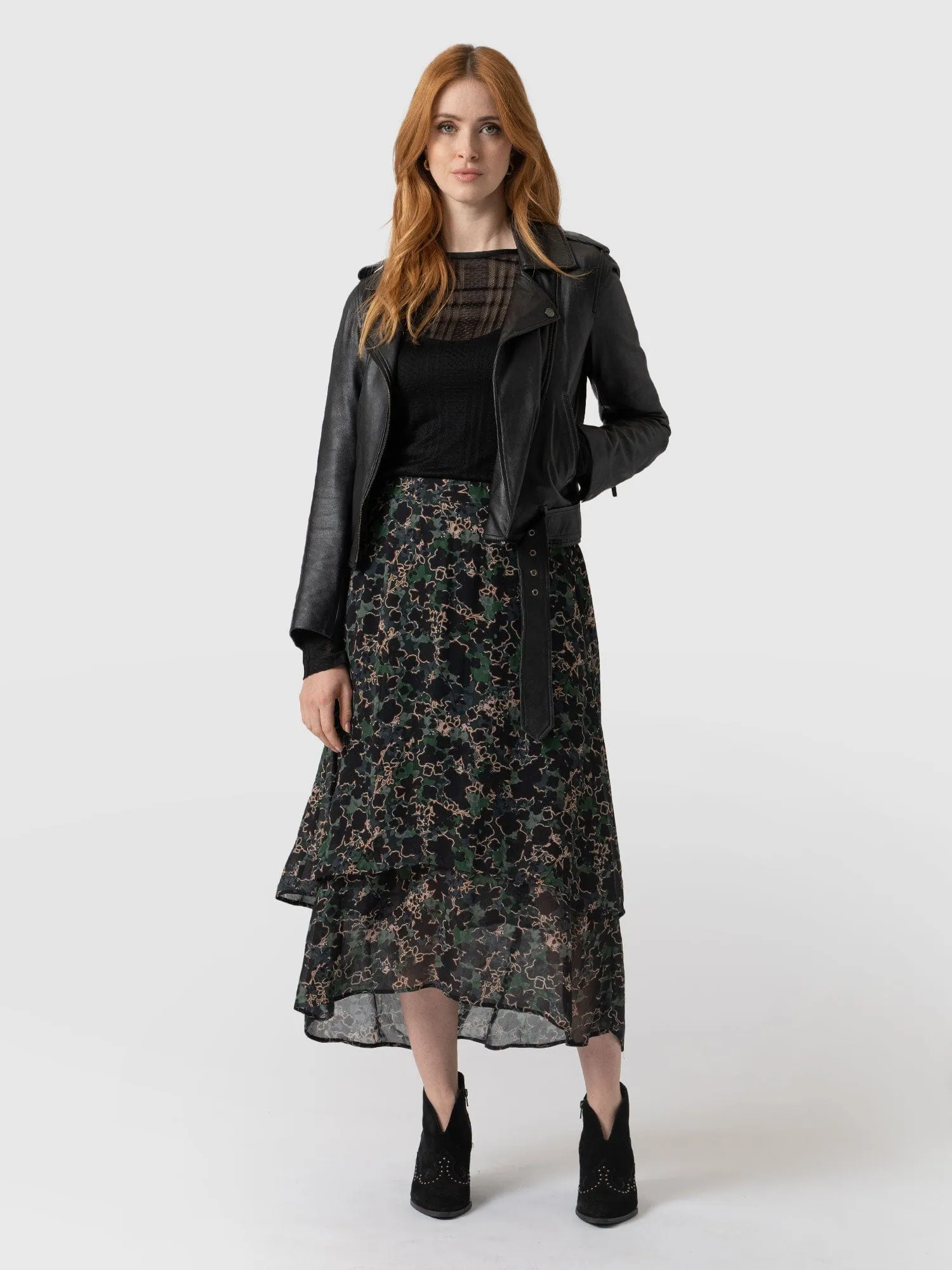 Etta Layered Skirt - Green Twilight Floral