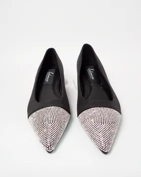 Faux rhinestone detail slip flats shoes 3892 - حذاء