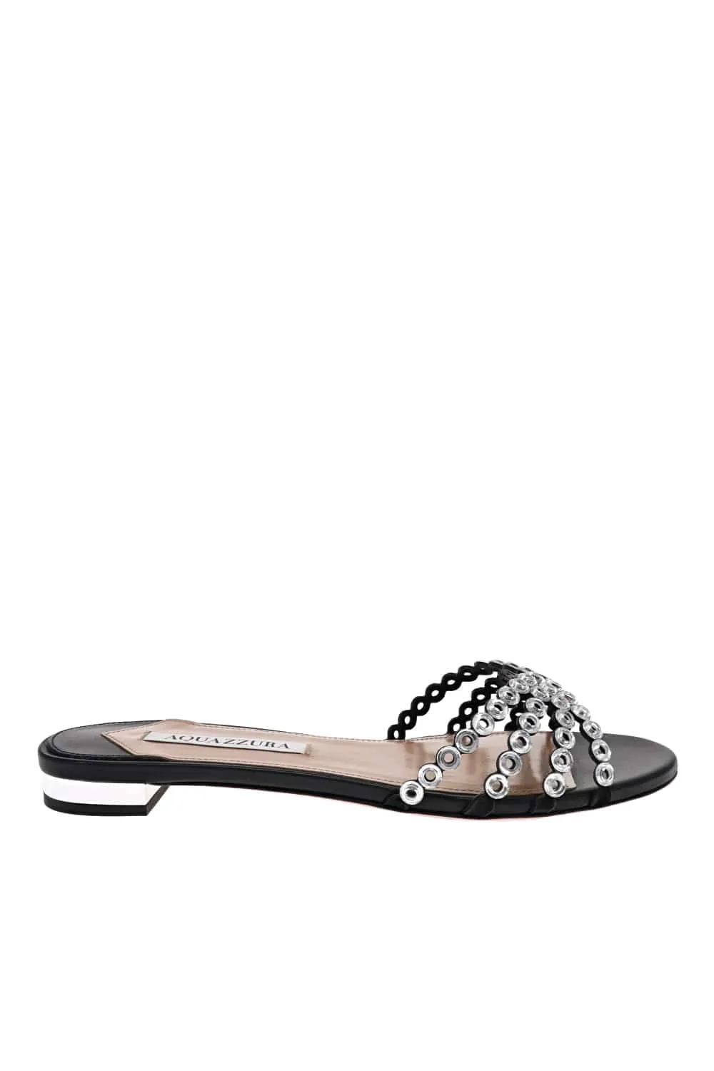 Forever Crystal Black Slide Sandal