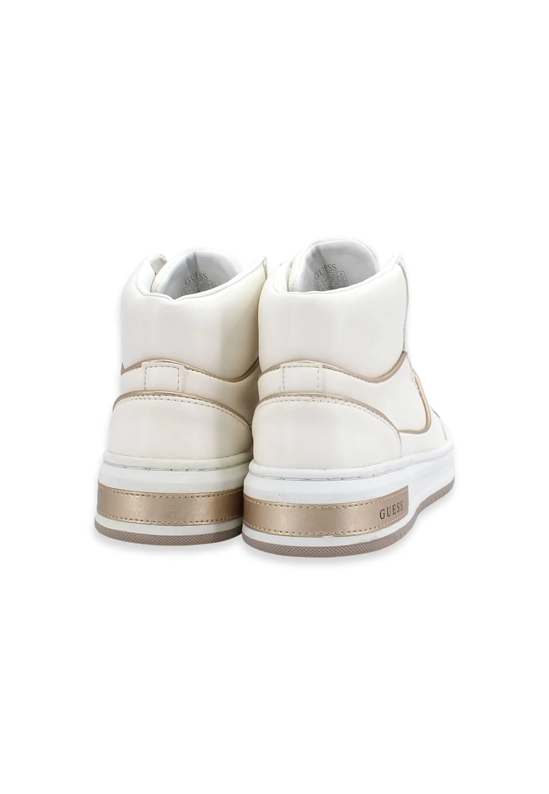 GUESS Sneaker Mid Donna White Gold FL8TULSMA12