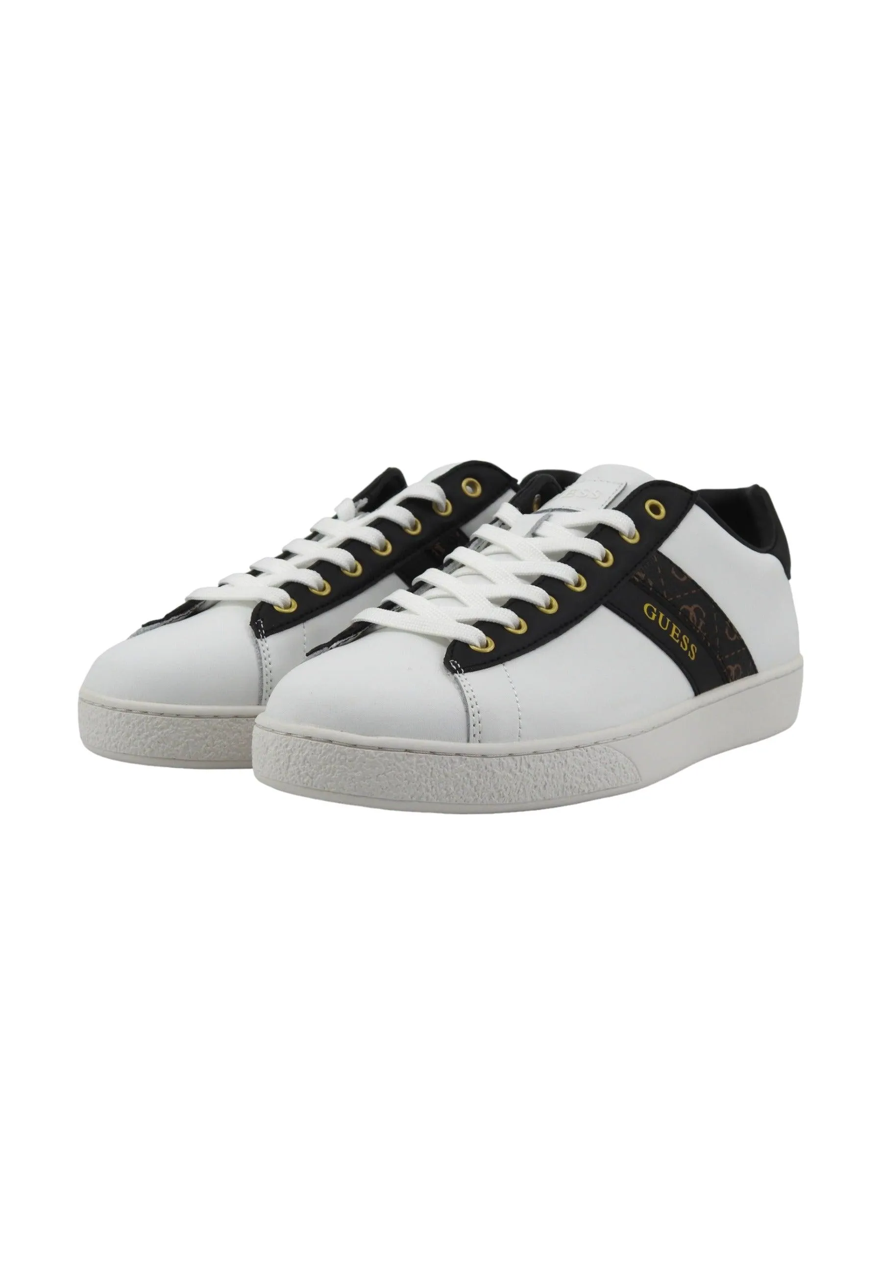 GUESS Sneaker Uomo White Brown Ochre FMPNOILEA12