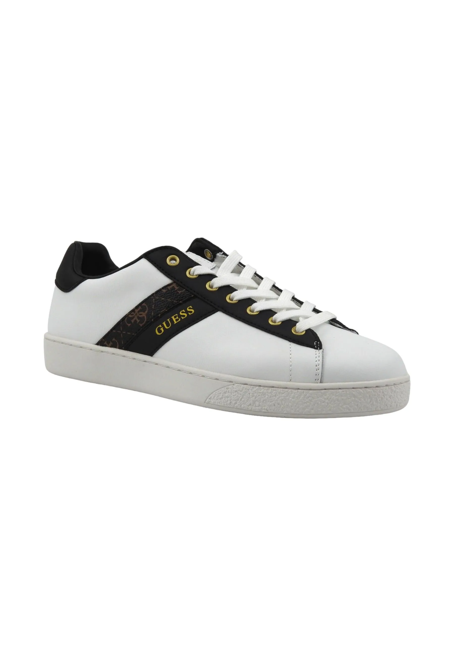 GUESS Sneaker Uomo White Brown Ochre FMPNOILEA12