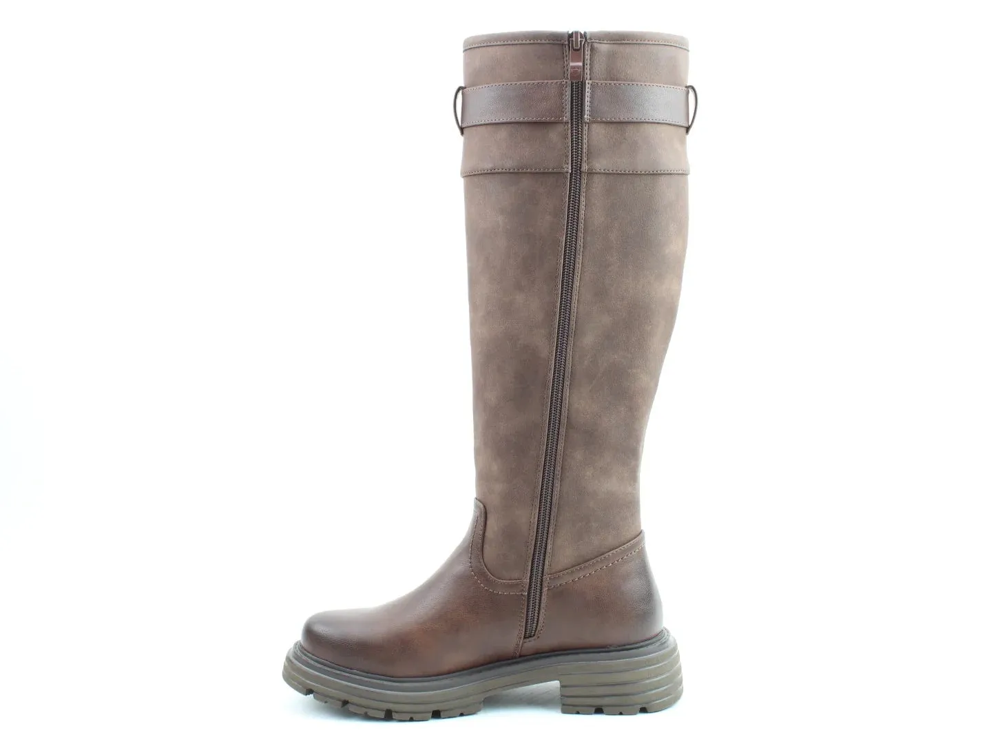 Heavenly Feet Long Brianna Full Zip Boot-CHOCOLATE