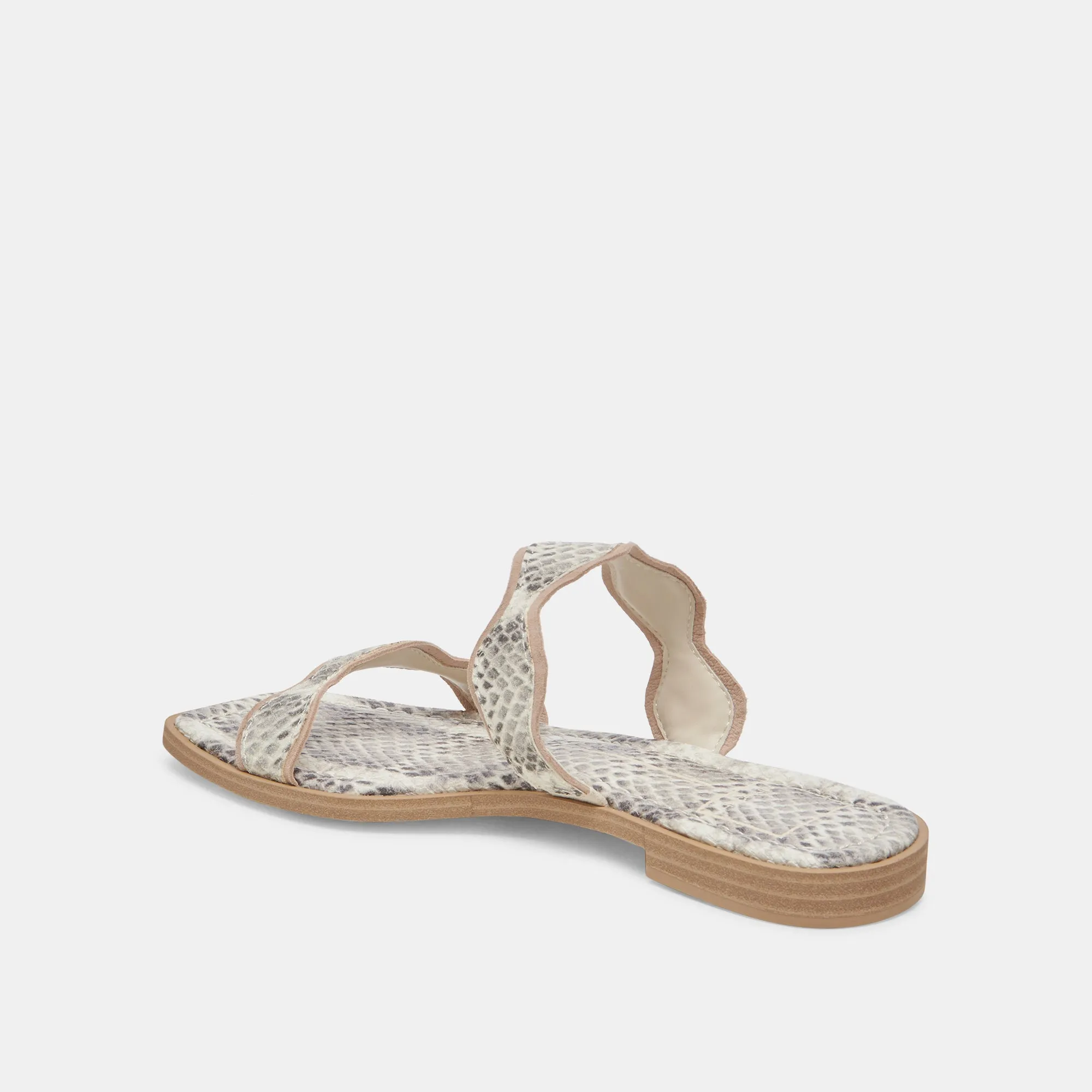 ILVA SANDALS GREY WHITE EMBOSSED LEATHER