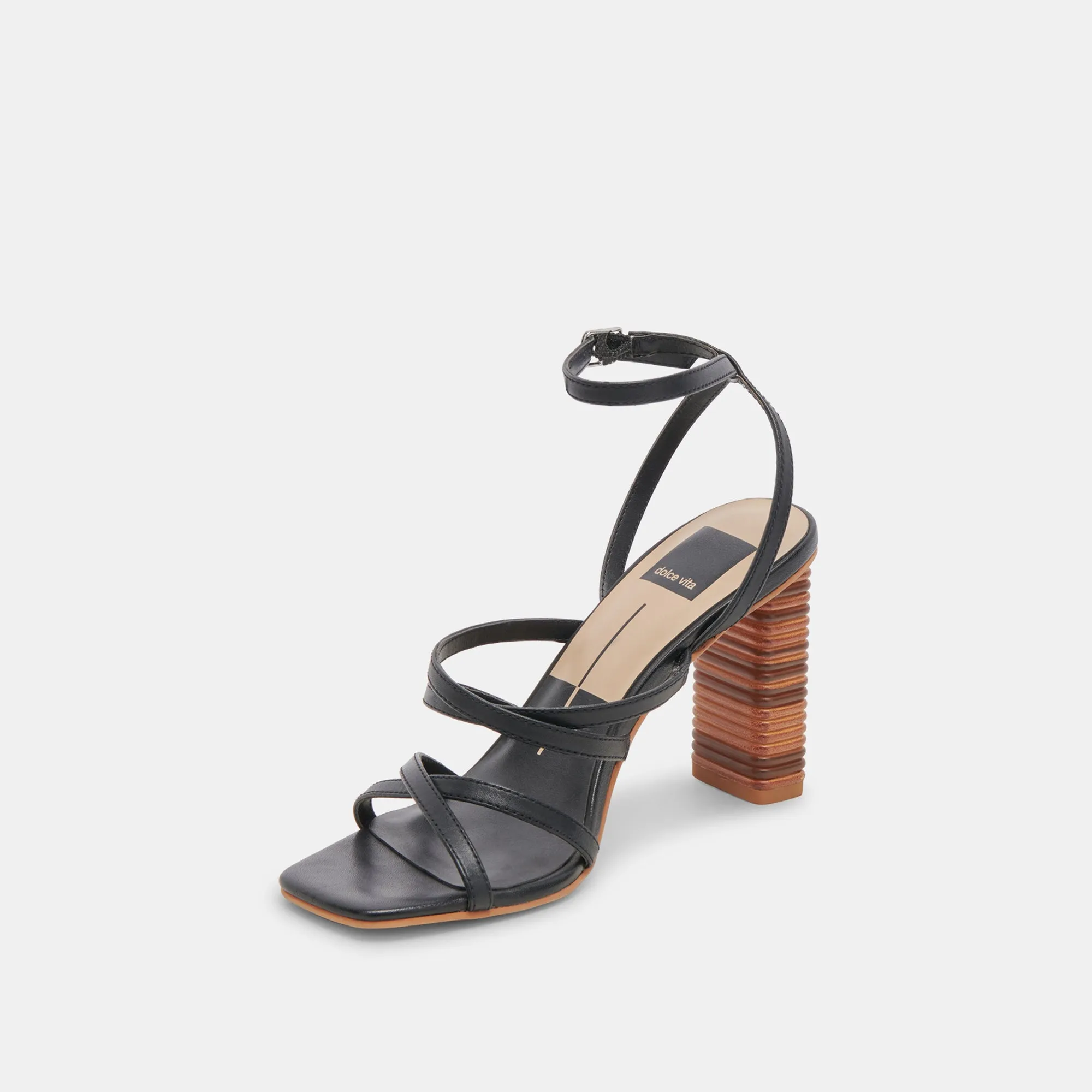 JENKO HEELS BLACK LEATHER