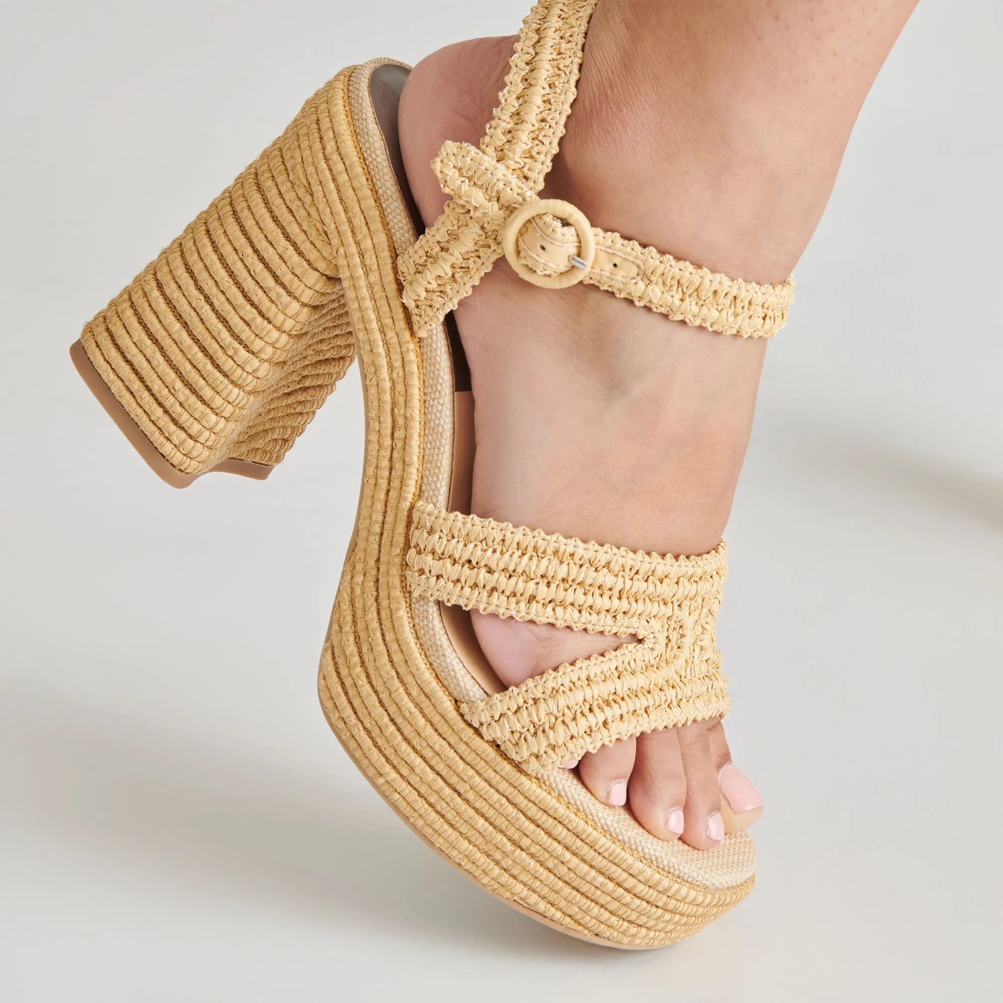 LACYE HEELS NATURAL WOVEN