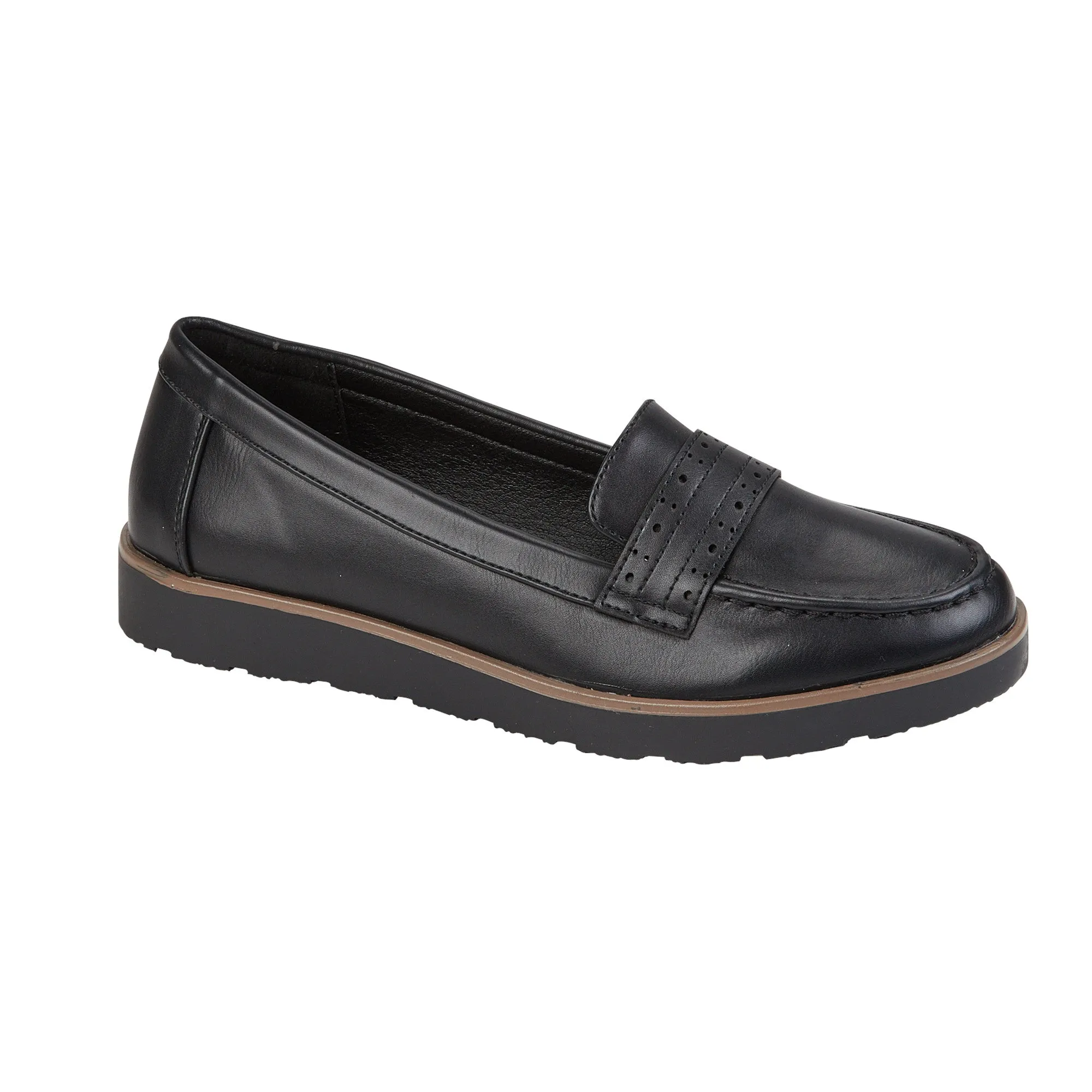 Ladies Black Slip on loafer Slip On Work Shoe Lianne