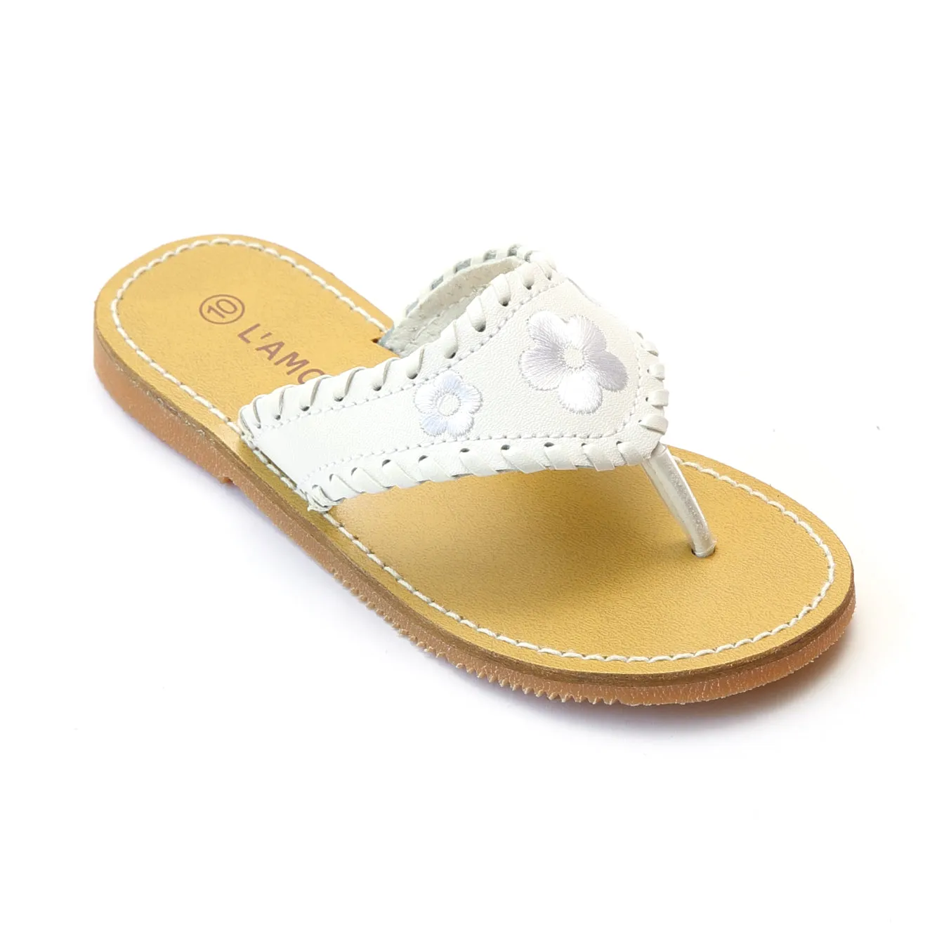 L'Amour Girls Whipstitched Thong Sandal