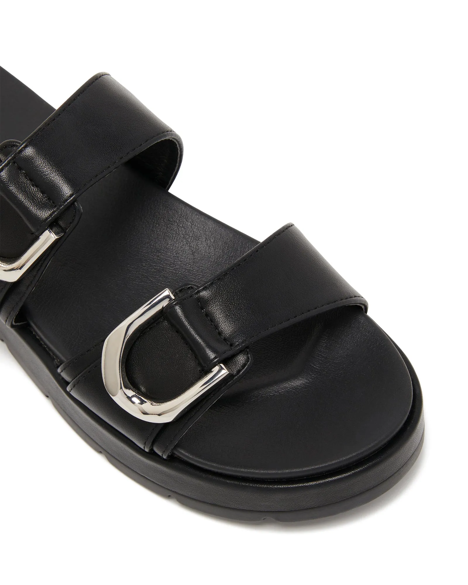 Link Flatform Sandal Black Smooth