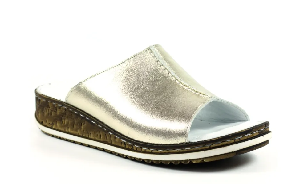 Lunar - Slip-On Leather Sandal Magnet Gold