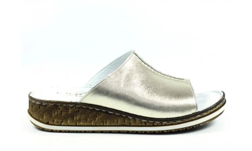 Lunar - Slip-On Leather Sandal Magnet Gold