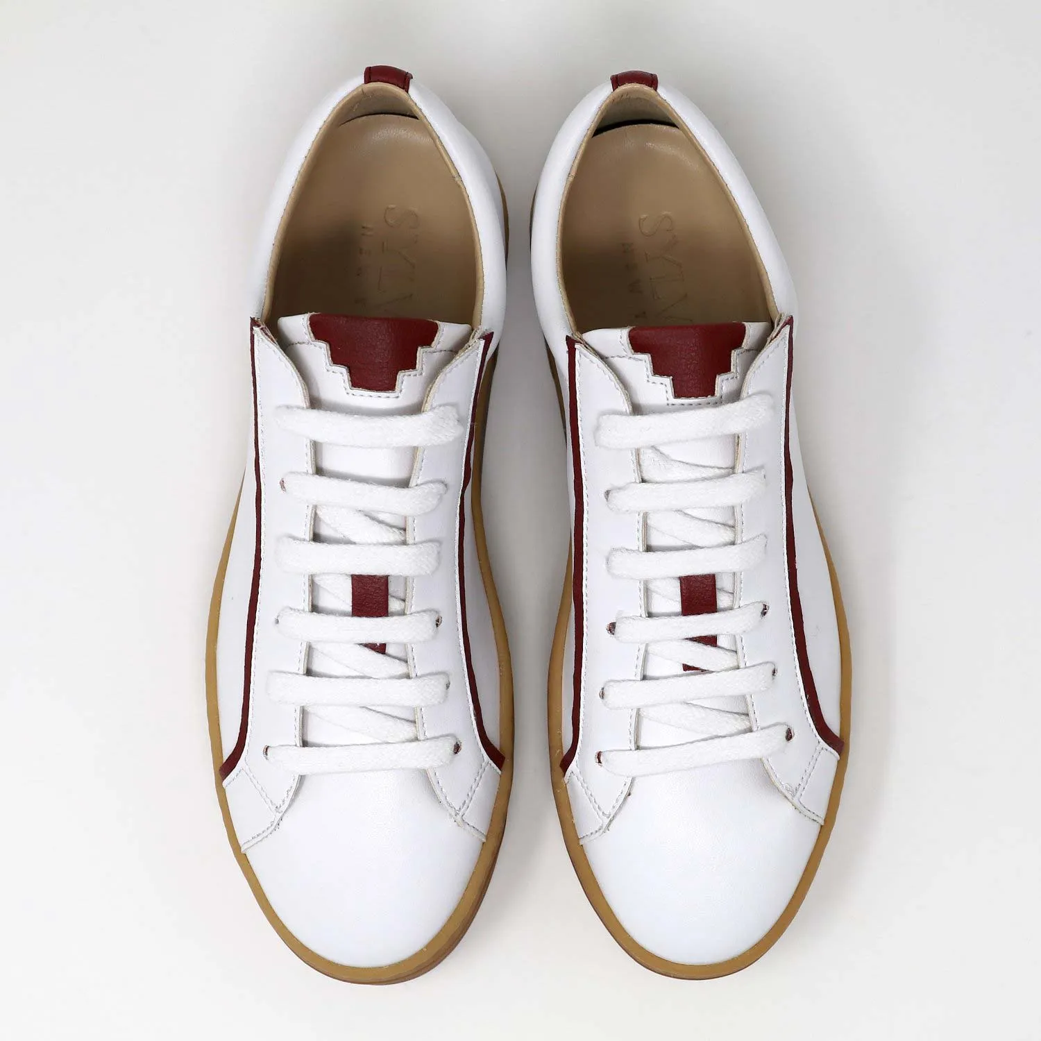 MEL white/scarlet vegan apple leather sneakers