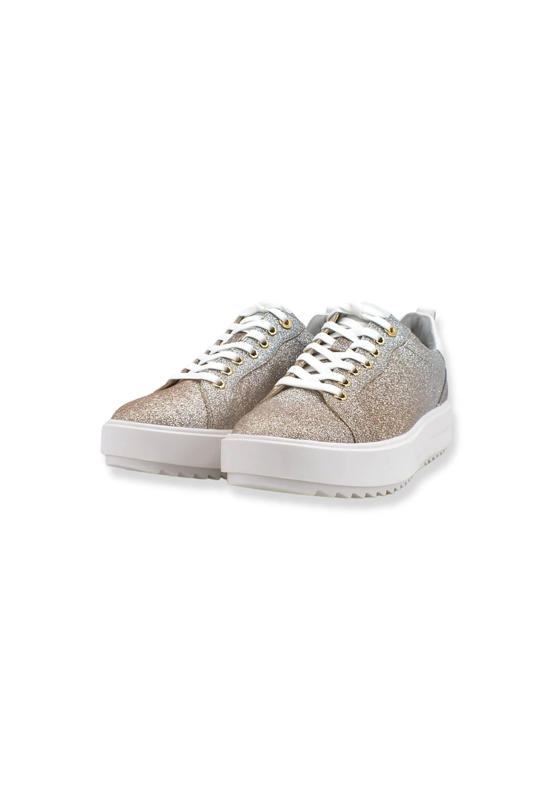 MICHAEL KORS Emmett Lace Up Sneaker Donna Silver PlGold 43T2ETFS1D