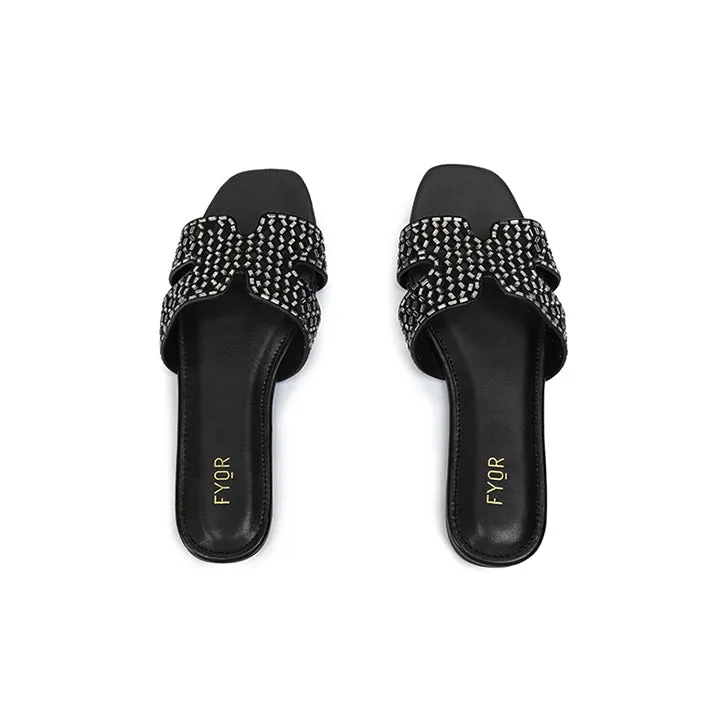 Mirror Embellished Braided Sandal MY 284