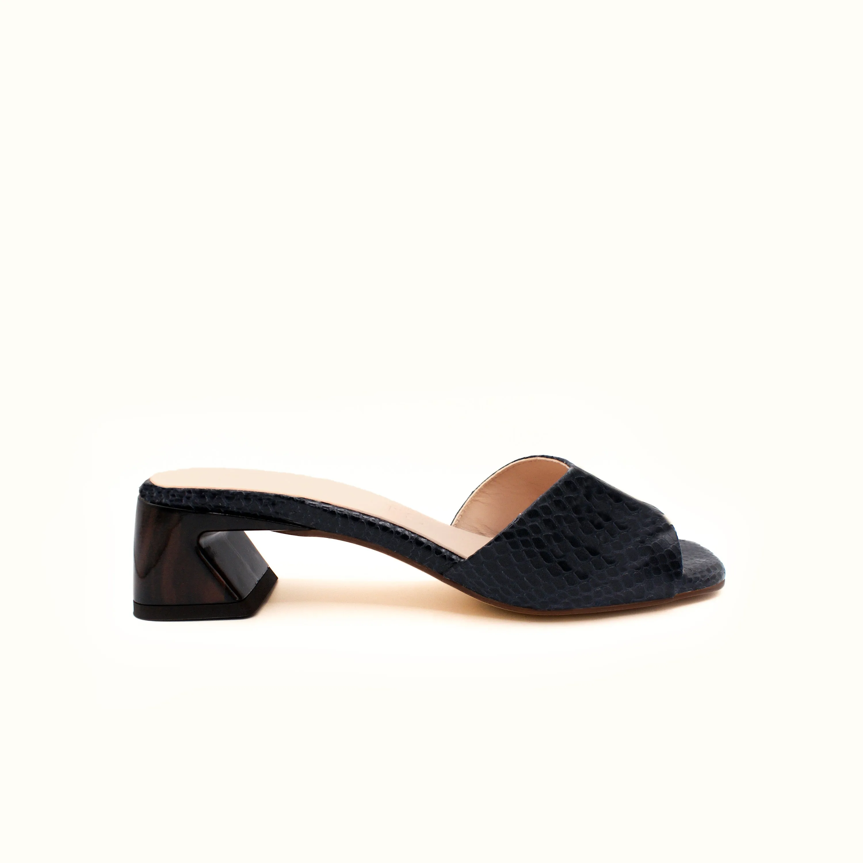 Mule Sandal Sabinis - Essential Black Python